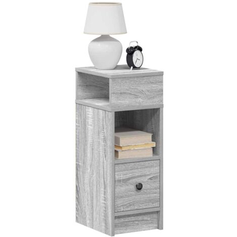 Bedside Cabinet with Drawer Grey Sonoma 25x31x66 cm vidaXL (1/5)