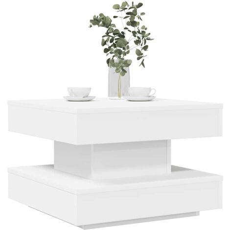 Coffee Table 360-Degree Rotatable White 50x50x34.5 cm vidaXL