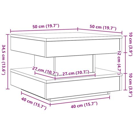 Coffee Table 360-Degree Rotatable White 50x50x34.5 cm vidaXL