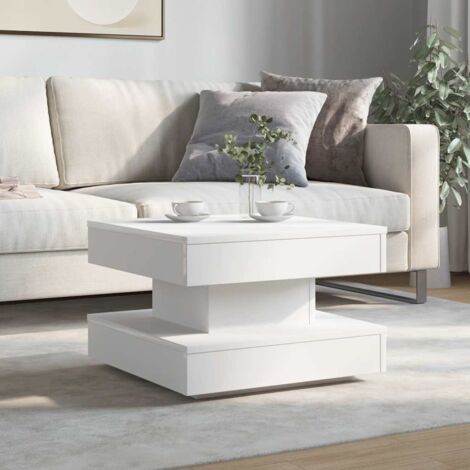 Coffee Table 360-Degree Rotatable White 50x50x34.5 cm vidaXL