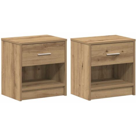 Bedside Cabinets 2 pcs with Drawer Artisan Oak 39x28x41 cm vidaXL (1/5)