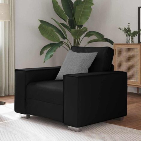 Black Faux Leather Sofa Chair - 59 cm vidaXL