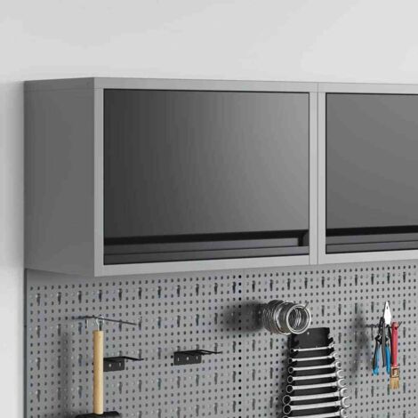 vidaXL Tool Cabinet Black and grey 50 x 25 x 35 cm Powder-coated steel