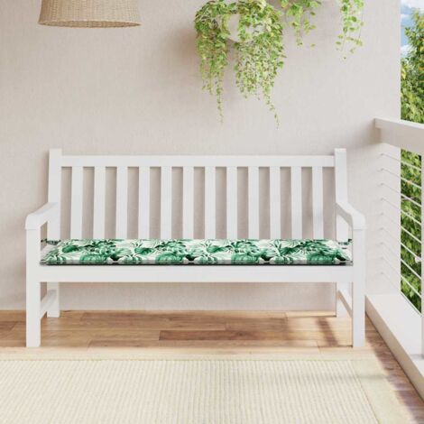 Garden Bench Cushion Floral Green 200 x 50 x 4 cm Oxford fabric vidaXL