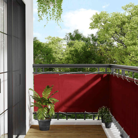 Balcony Screen Red 75x1000 cm 100% Polyester Oxford vidaXL