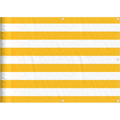 Balcony Screen Yellow and White Stripe 75x1000 cm vidaXL