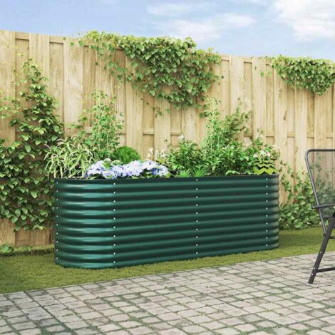 Garden Raised Bed Green 240 x 80 x 81 cm Steel vidaXL