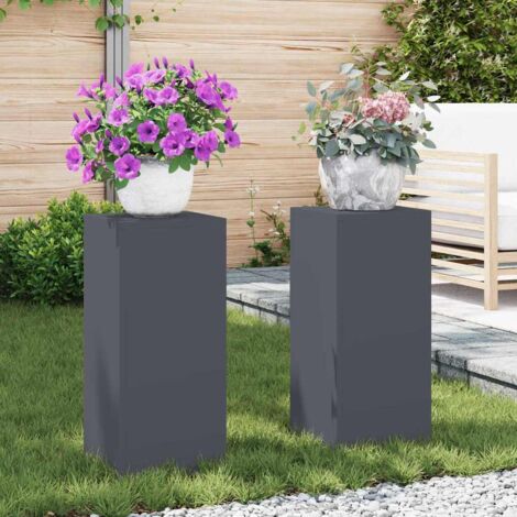 Plant Stands 2 pcs Anthracite 24 x 24 x 55 cm Steel vidaXL