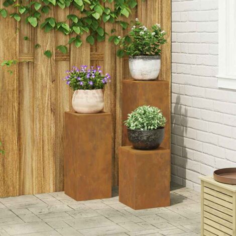Plant Stands 3 pcs Rusty Weathering steel vidaXL