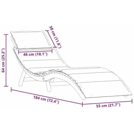 Sun Lounger with Cushion - Light Grey Solid Acacia Wood vidaXL