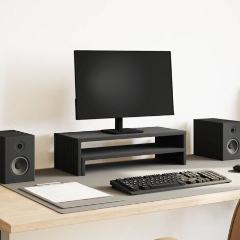 Monitor Stand Black Oak 54x22x15 cm Engineered Wood vidaXL