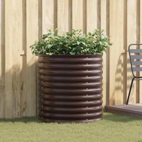 Garden Raised Bed Brown 80 x 80 x 81 cm Steel vidaXL