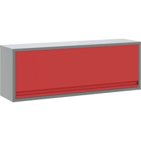 Tool Cabinet Red and grey 100 x 25 x 35 cm Powder-coated steel vidaXL