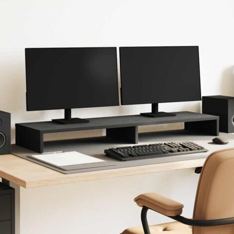 Monitor Stand Black Oak 100x27x10 cm Engineered Wood vidaXL