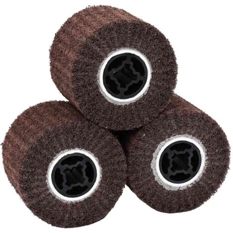 Sanding Rollers 3 pcs Brown 12 x 12 x 10 cm Synthetic fibre vidaXL (1/5)