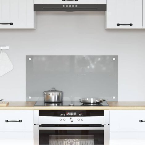 vidaXL Kitchen Backsplash Light grey 80 x 40 x 0.6 cm Tempered Glass