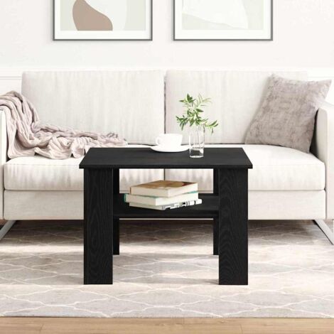 Coffee Table Black oak 60 x 60 x 42 cm Engineered wood vidaXL