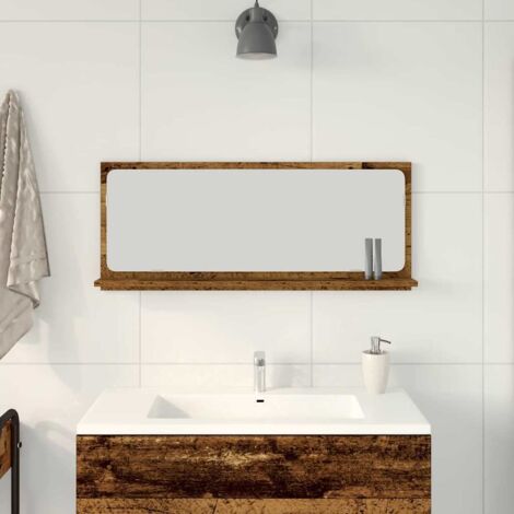 Bathroom Mirror Old Wood 90x10.5x37 cm Engineered Wood vidaXL