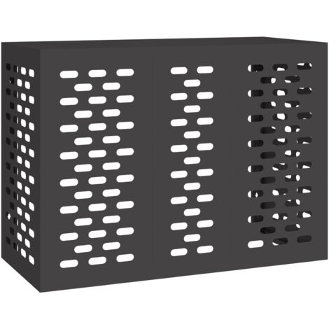 Air Conditioner Cover Black 110x50x80 cm Steel vidaXL