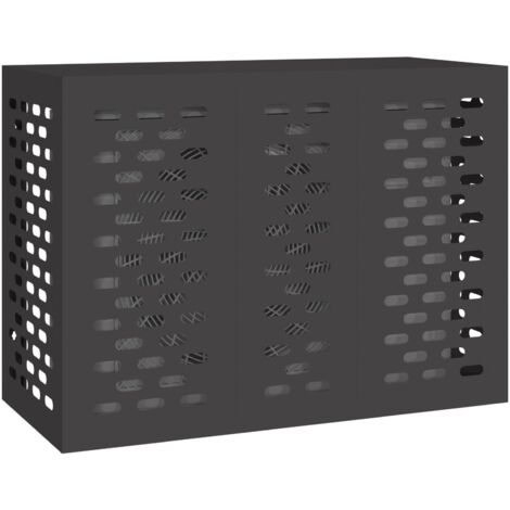 Air Conditioner Cover Black 110x50x80 cm Steel vidaXL