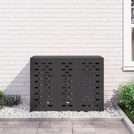 Air Conditioner Cover Black 110x50x80 cm Steel vidaXL