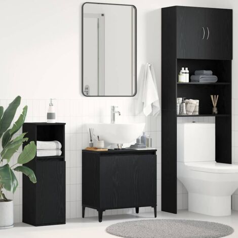 Bathroom Sink Cabinet Black Oak 58 x 33 x 60 cm Engineered Wood vidaXL