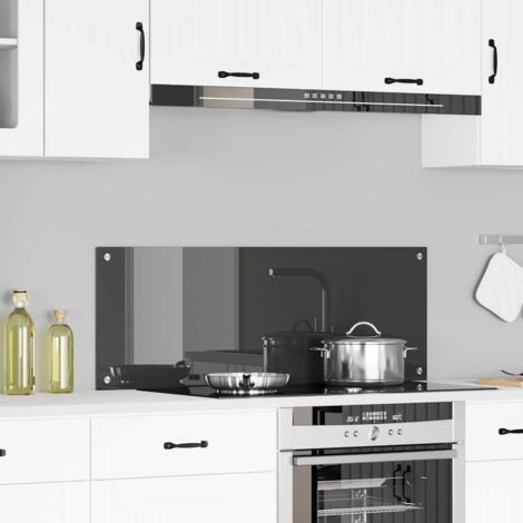Kitchen Backsplash Dark grey 110 x 40 x 0.6 cm Tempered Glass vidaXL
