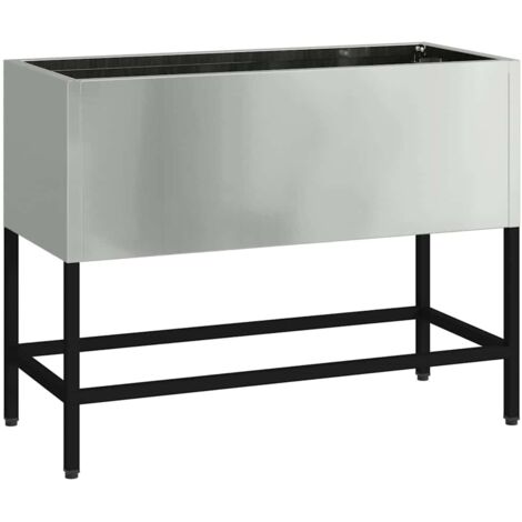 Raised Garden Planter 60x26x45 cm Galvanised Steel vidaXL
