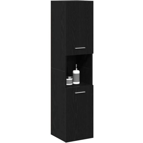 Black Oak Bathroom Wall Cabinet, 30x30x130 cm, Made from Engineered Wood vidaXL