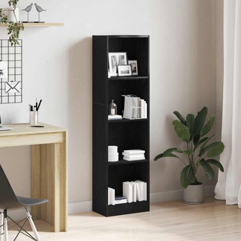 Bookcase Black Oak 40x24x143 cm Engineered Wood vidaXL