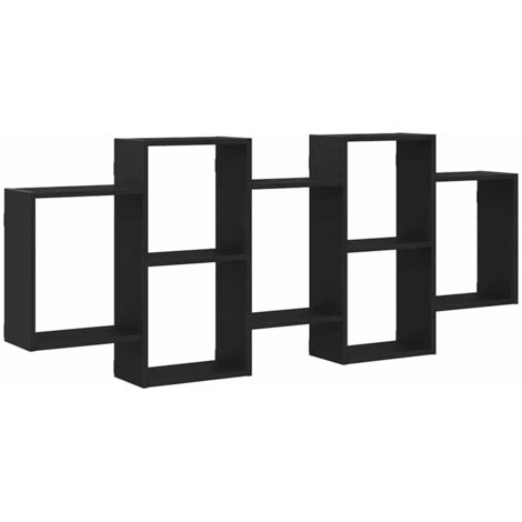 Wall Shelf Black Oak 159x18x65 cm Engineered Wood vidaXL (1/5)