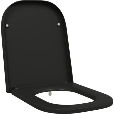Quick Release Toilet Seat with Soft Close Duroplast Black vidaXL