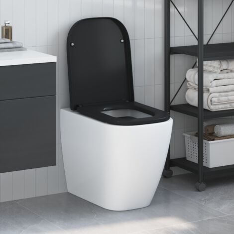 Quick Release Toilet Seat with Soft Close Duroplast Black vidaXL