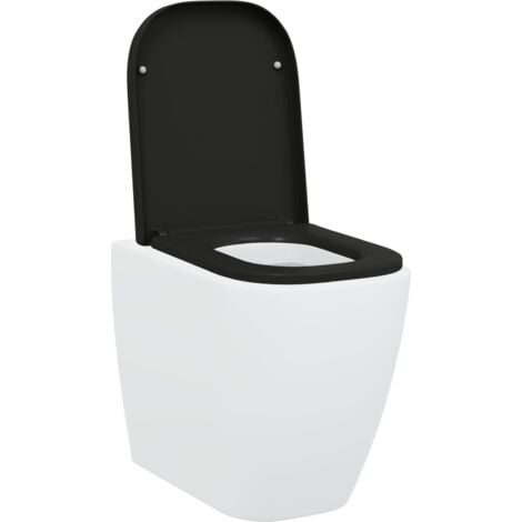Quick Release Toilet Seat with Soft Close Duroplast Black vidaXL