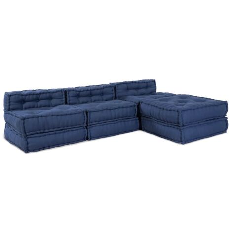 vidaXL Modular Sofa Manual 4 pcs Indigo 70 x 70 x 56 cm Fabric