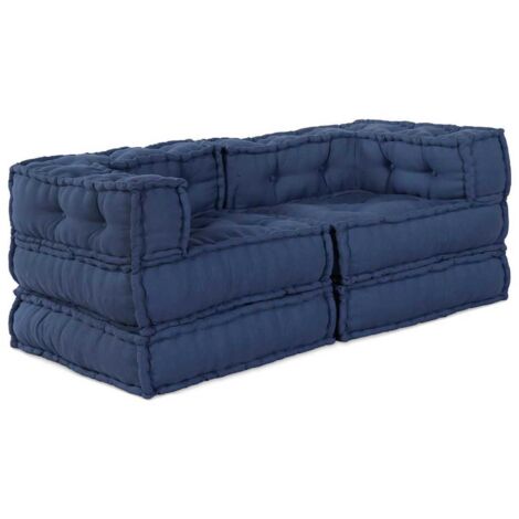 Modular Sofa 2 pcs Indigo 70 x 70 x 56 cm Fabric vidaXL