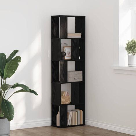 Bookcase Black oak 45 x 23.5 x 162.5 cm Engineered wood vidaXL (1/5)