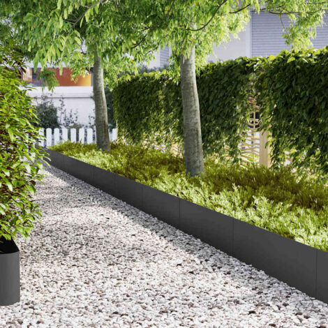 Lawn Edging 20 pcs Black 100 x 0.05 x 30 cm Cold Rolled Steel vidaXL