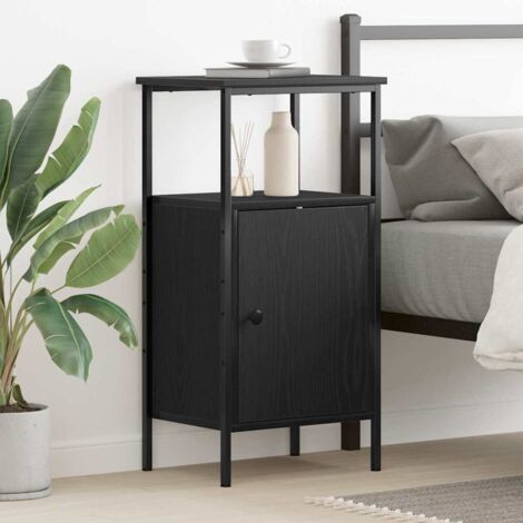 Bedside Cabinet Black oak 41 x 31 x 80 cm Engineered wood vidaXL (1/5)