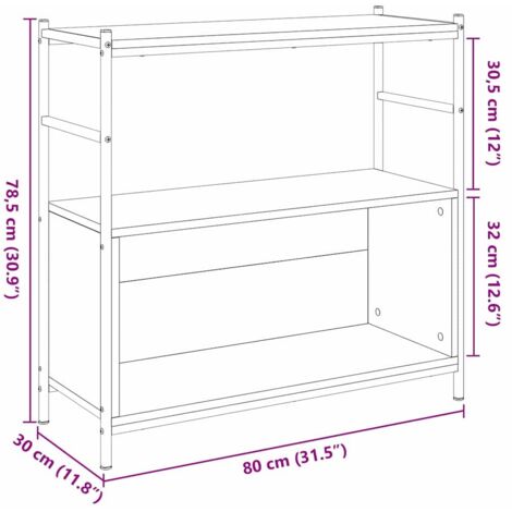 Book Cabinet Smoked Oak 80x30x78,5 cm Engineered Wood vidaXL