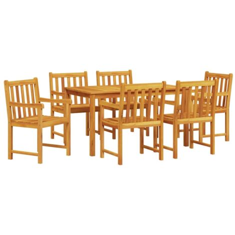 vidaXL Garden Dining Set 7 pcs Brown Solid acacia wood