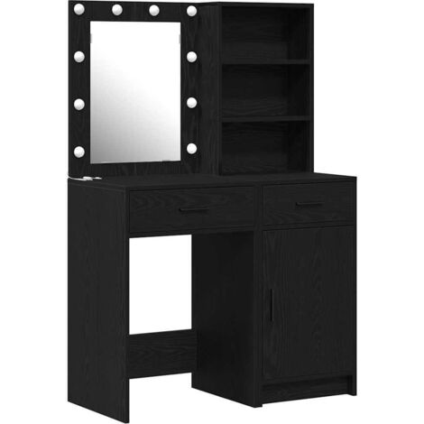 Dressing Table Set with Drawer 2 pcs Black oak Engineered wood vidaXL (1/5)