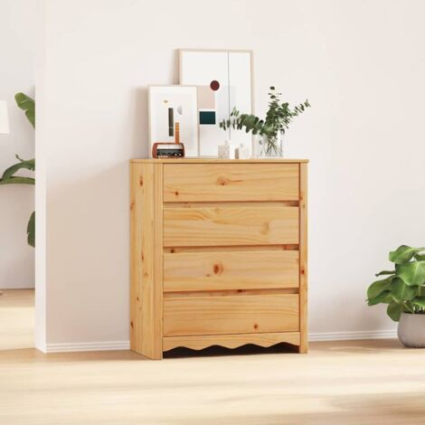 Chest of Drawers Drammen Oak 76.5 x 40 x 91 cm Solid Pine wood vidaXL (1/5)
