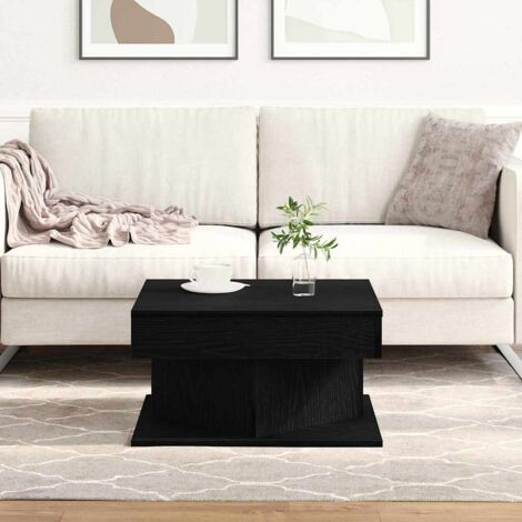 Coffee Table Black Oak 57 x 57 x 30 cm Engineered wood vidaXL