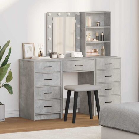 Dressing Table 3 pcs Grey 40 x 41 x 135 cm Engineered wood vidaXL (1/5)