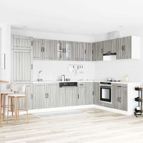 Kitchen Cabinet Lucca 2 pcs Light Grey 80 x 46 x 81.5 cm vidaXL