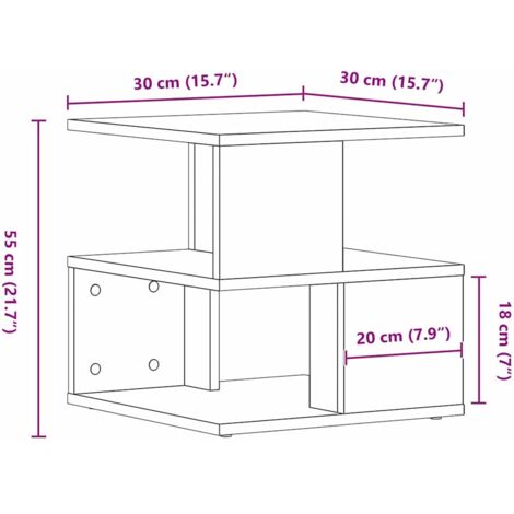Side Table Artisan Oak 40x40x40 cm Made of Engineered Wood vidaXL