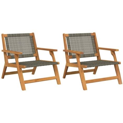 Garden Chairs 2 pcs Grey 76x67x73.5 cm Solid Wood Acacia vidaXL