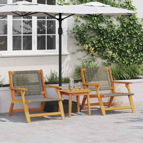 Garden Chairs 2 pcs Grey 76x67x73.5 cm Solid Wood Acacia vidaXL