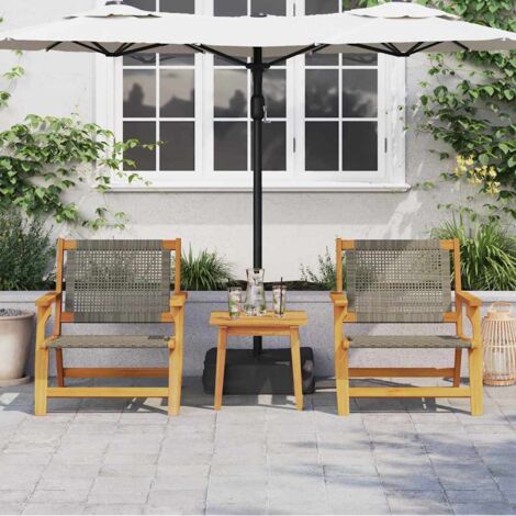 Garden Chairs 2 pcs Grey 76x67x73.5 cm Solid Wood Acacia vidaXL